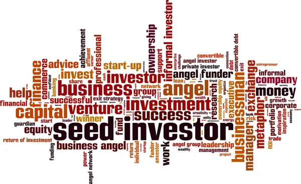 Seed investeerder word cloud — Stockvector