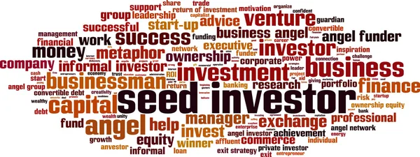 Materiał siewny inwestor słowo cloud — Wektor stockowy
