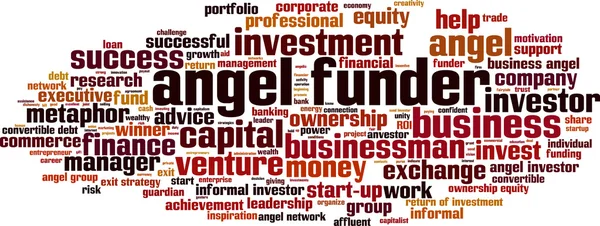 Anioł funder słowo cloud — Wektor stockowy