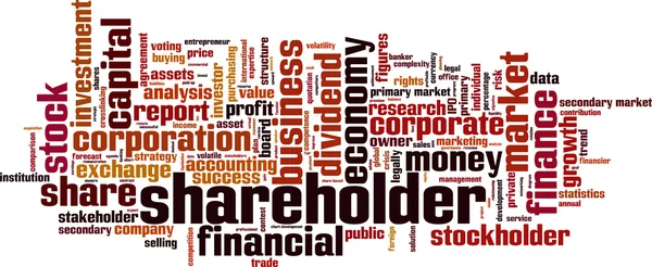 Nube de palabra accionista — Vector de stock