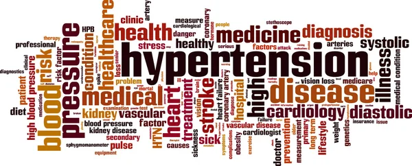 Hypertension word cloud — Stock Vector