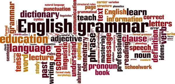 Grammatica inglese Word Cloud — Vettoriale Stock
