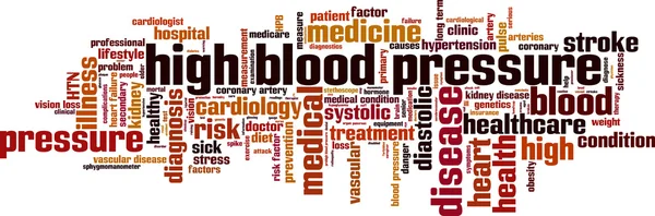 Vysoký krevní tlak slovo mrak — Stockový vektor