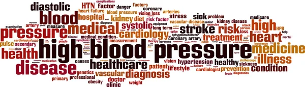 Nube palabra presión arterial alta — Archivo Imágenes Vectoriales