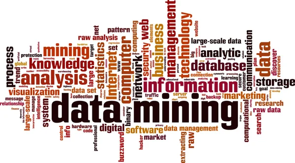 Minería de datos palabra nube — Archivo Imágenes Vectoriales