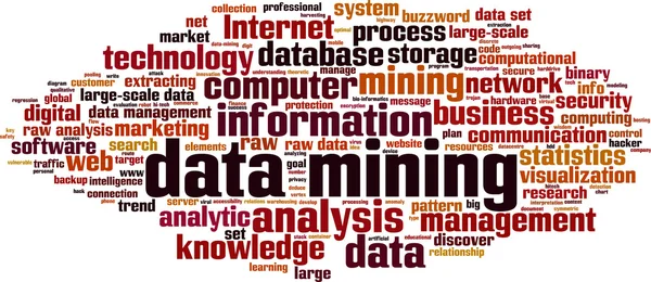 Data mining word cloud — Stock Vector