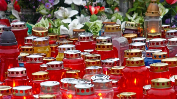 Candele votive illuminate — Foto Stock