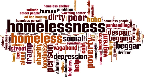 Wortwolke Obdachlosigkeit — Stockvektor