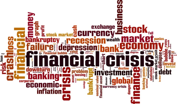 Crisis financiera palabra nube — Vector de stock