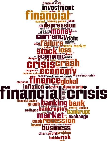 Crisis financiera palabra nube — Vector de stock