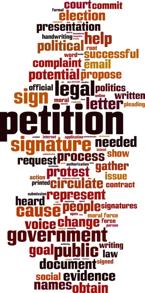 Облако слов петиции — стоковый вектор