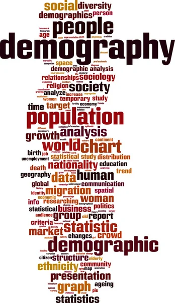 Demografi kelime bulutu — Stok Vektör