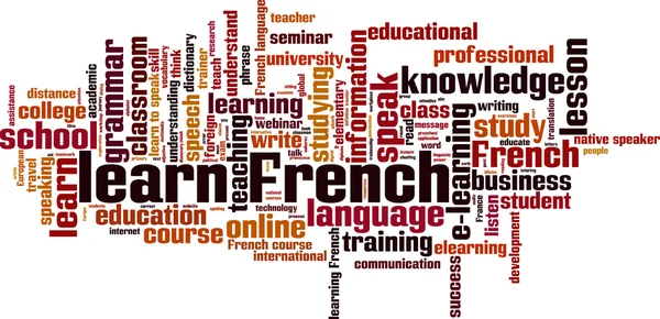 Learn French word cloud — Stock Vector