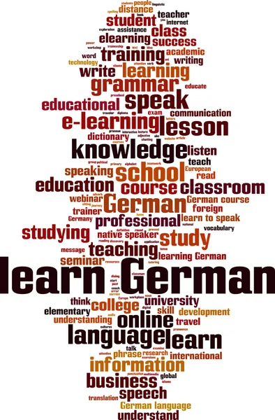 Μάθετε Γερμανικά λέξη σύννεφο — Διανυσματικό Αρχείο