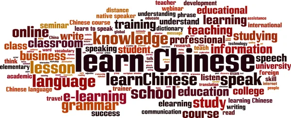 Apprendre le mot chinois cloud — Image vectorielle