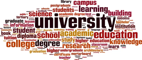 Nuage de mots universitaires — Image vectorielle