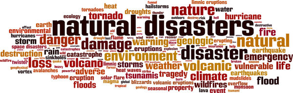 Natural disasters word cloud