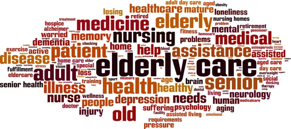 Elderly care word cloud — Stock Vector