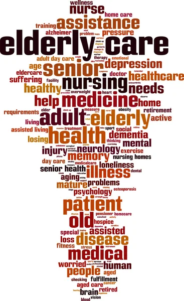 Elderly care word cloud — Stock Vector