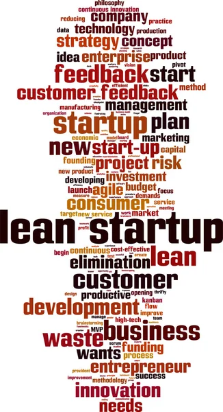 Nuage de mot lean startup — Image vectorielle