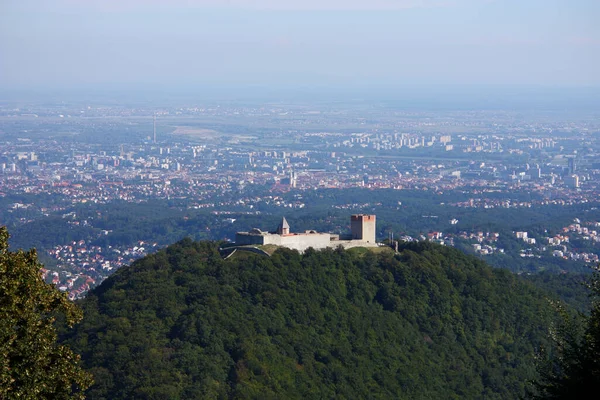 Oude Stad Medvedgrad Met Kroatische Hoofdstad Zagreb Achtergrond Kroatië — Stockfoto