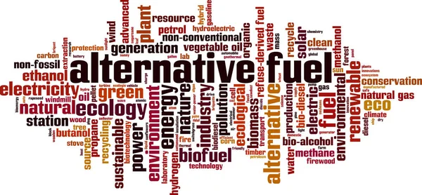 Alternatif Yakıt Kelime Bulut Konsepti Alternatif Yakıt Ile Ilgili Kelimelerden — Stok Vektör