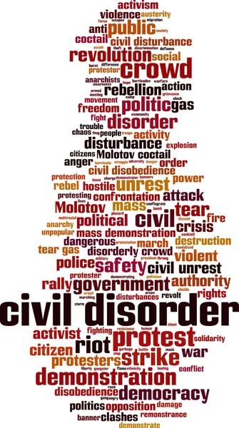 Civil Disorder Word Cloud Concept Collage Made Words Civil Disorder — Stock Vector