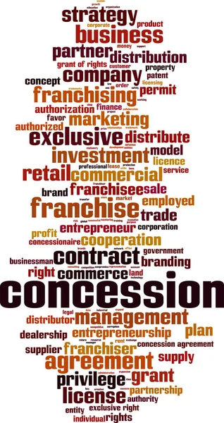 Concession Word Cloud Koncepció Kollázs Szavakból Koncesszióról Vektorillusztráció — Stock Vector