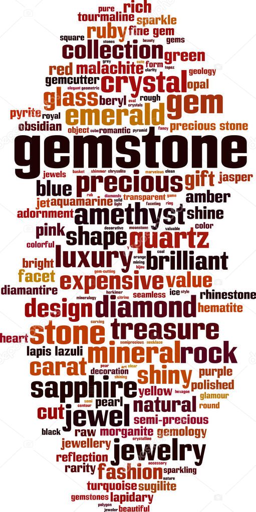 Gemstone word cloud concept. Collage made of words about gemstone. Vector illustration