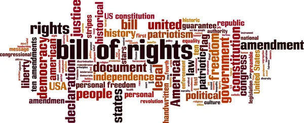 Declaración Derechos Concepto Nube Palabras Collage Hecho Palabras Sobre Carta — Vector de stock