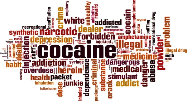 Cocaine Word Cloud Concept Collage Made Words Cocaine Vector Illustration — Stock Vector