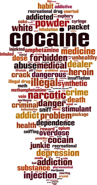 Cocaine Word Cloud Concept Collage Made Words Cocaine Vector Illustration — Stock Vector