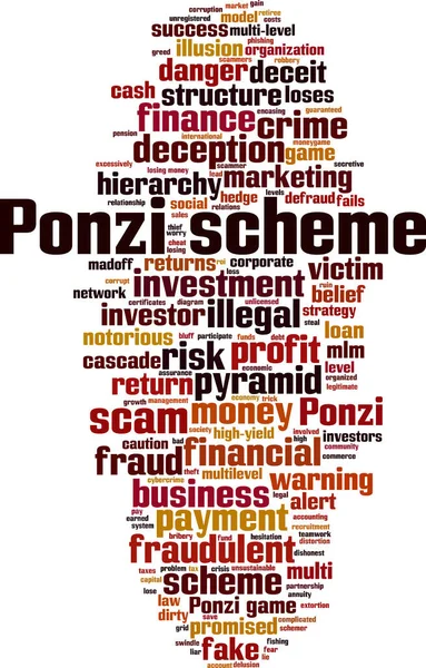 Schema Ponzi Concetto Nube Parole Collage Fatto Parole Sullo Schema — Vettoriale Stock