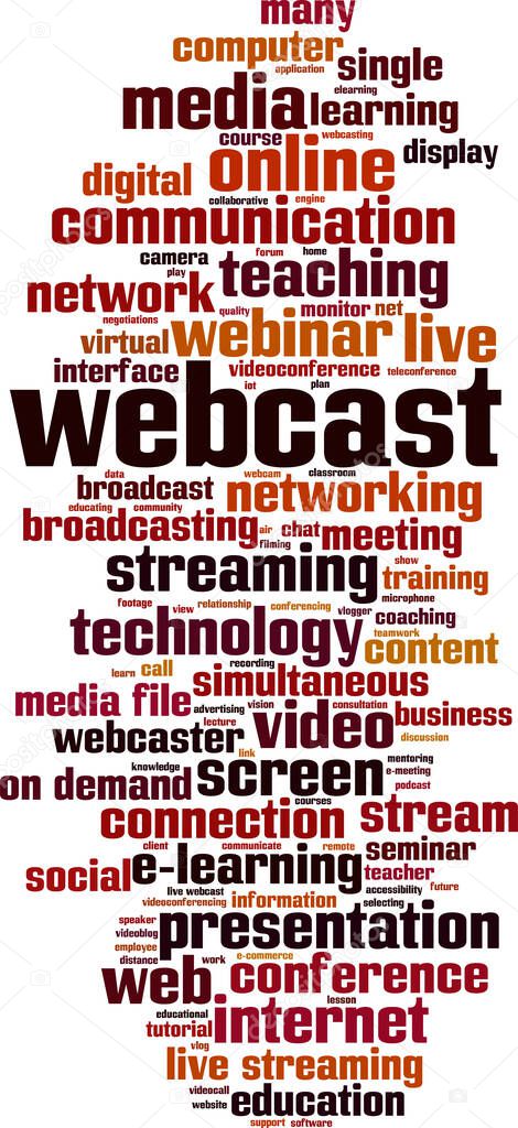 Webcast word cloud concept. Collage made of words about webcast. Vector illustration