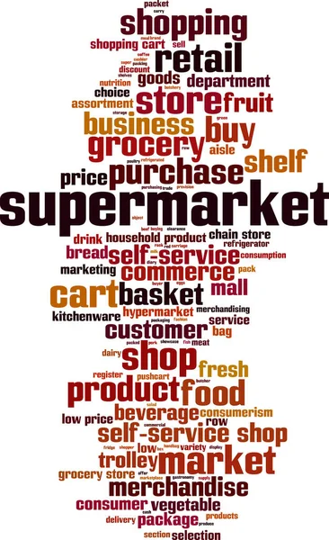 Supermarket Word Cloud Concept Collage Made Words Supermarket Vector Illustration — Stock Vector