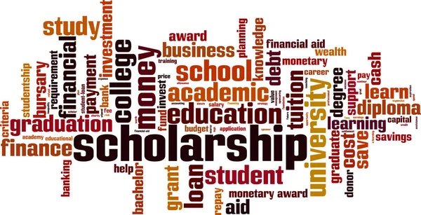 Scholarship Word Cloud Concept Collage Made Words Scholarship Vector Illustration — Stock Vector