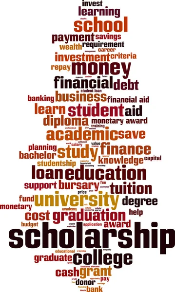 Scholarship Word Cloud Concept Collage Made Words Scholarship Vector Illustration — Stock Vector