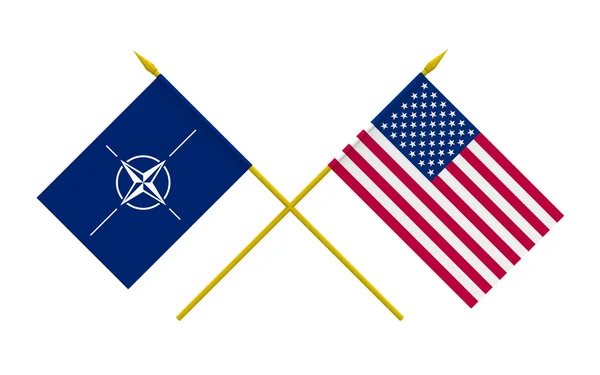 Bandiere, NATO e USA — Foto Stock