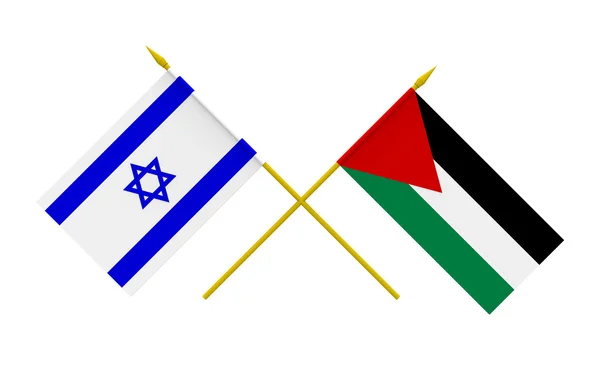 Флаги Израиля и Палестины — стоковое фото