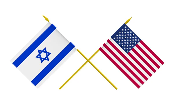 Флаги США и Израиля — стоковое фото