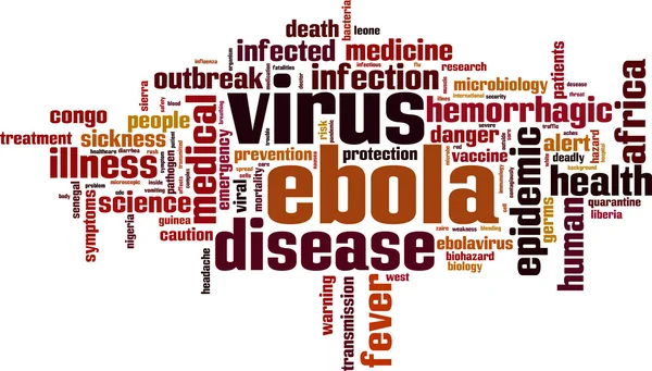 Nube de palabra Ébola — Vector de stock