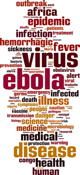 Ebola slovo mrak — Stockový vektor