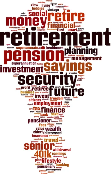 Chmura słowa emerytury — Wektor stockowy