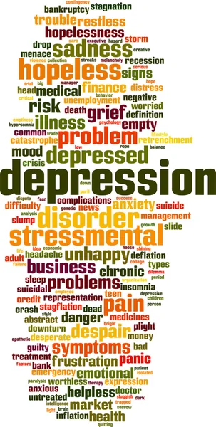 Depressie word cloud — Stockvector