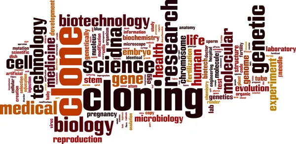 Cloning word cloud — Stock Vector