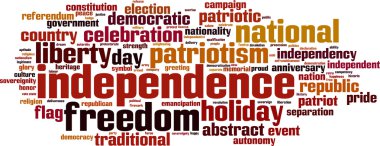 Independence word cloud clipart