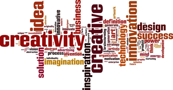 Creatividad palabra nube — Vector de stock