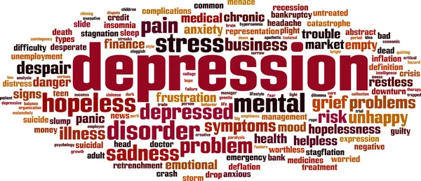 Depressie word cloud — Stockvector