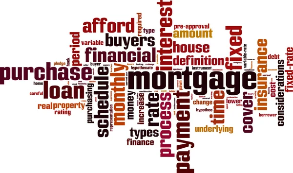 Nuage de mots hypothécaires — Image vectorielle