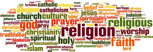 Religion word cloud — Stock Vector